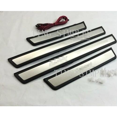 High quality LED stainless steel Mirror Car door cover outside door sill plate for Toyota Camry 2015 2016 2017 Car Accessories
