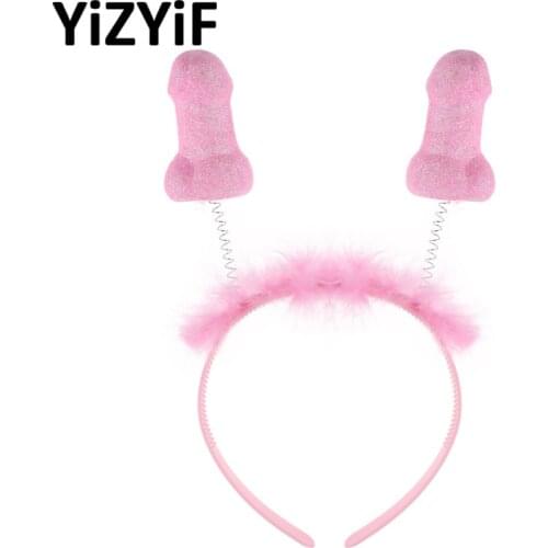 Funny Novelty Bride Penis Shaped Crown Tiara Headband Hair Hairband Bezel for Girls Night Out Bachelorette Hen Party Accessorie