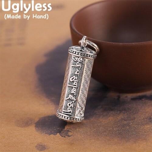 Uglyless Opening Box Pendants for Women Buddhism Sachet Necklaces 925 Sterling Silver Powder Boxes Jewelry Thai Silver NO Chain