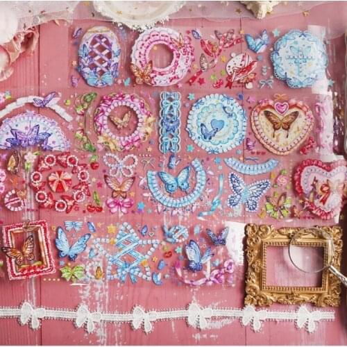1 Loop Butterfly Love Pearl House Washi Tape Paper New Special Oil Crystal Bright Pet