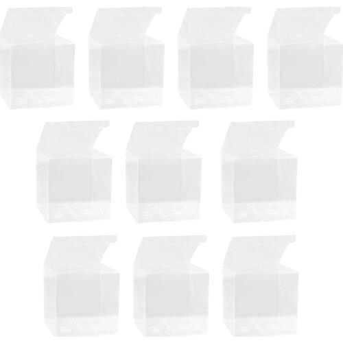10pcs Transparent Cube Box Clear Candy Treat Box Gift Packing Box for Baby Shower Wedding Birthday Party - 10x10x10cm