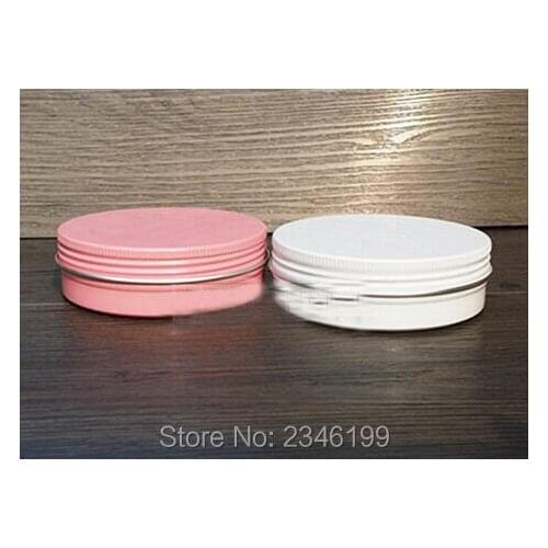 100G 100ML Pink Withe Color Aluminum Cosmetic Sample Packing Cream Jar Eye Powder Case 40pcs/lot