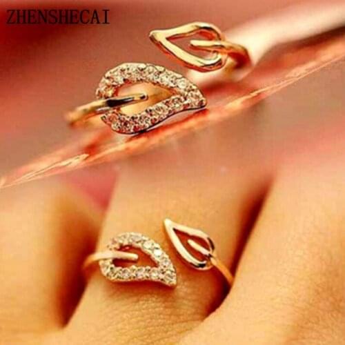 2021 Vintage Womens Zircon Star Moon Lovers Rings Open Adjustable For Women Finger Ring Fashion Charm Lady Girl Jewelry Gifts