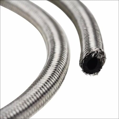 4 AN 4 Universal fuel hose Oil hose Oil pipe fitting hose Kit Stainless Steel Braided hose 1500 PSI