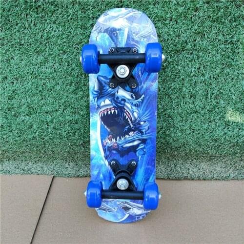 43cm Children Skateboard Maple Double Rock Skate Board Childrens Patin Kids Skateboarding Cartoon Sticker Skates Kids Longboard