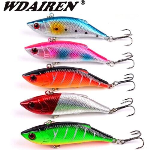 5pcs/lot Sinking vibration Hard Fishing Lure set With Treble Hook Artificial Plastic Bait 8cm 10g Fishing Lures Kit Wobbler Bait