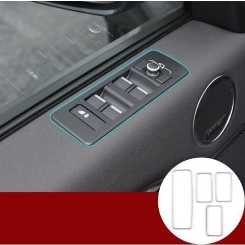 Car Interior Accessories For Land Rover Discovery Sport L550 2019-2020 ABS Silver plastic Window Lift Switch Button Cover Trim