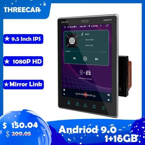 9.5 Inch Radio Android 9.0IPS Car Multimedia Player Tape Recorder For Universal 1+16G GPS Navigation Head Unit Auto Audio Stereo