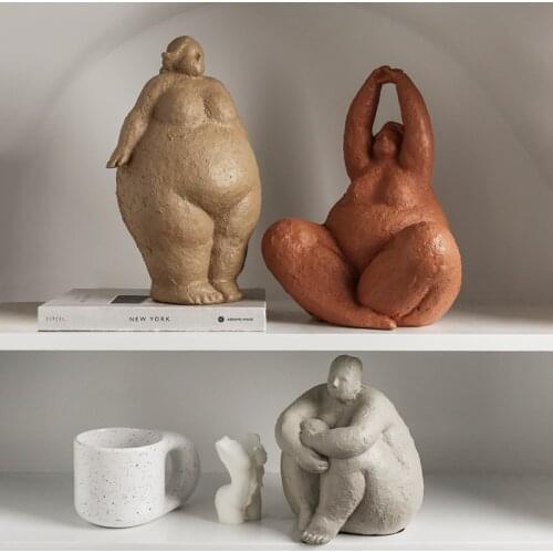 Big Woman Sculpture Concrete Mold Body Art Cement Home Decoration Ornaments Crafts Silicone Mold Candle Soap Mold