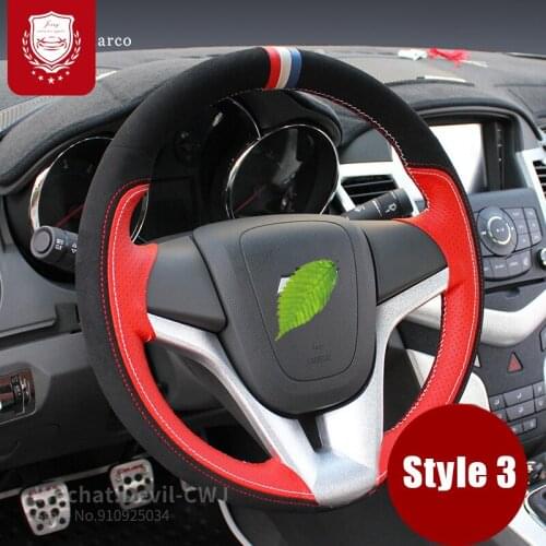 For Chevrolet Malibu Cruze CAPTIVA Camaro Steering wheel cover Hand stitch Premium Leather Grip Cover car accessories Car goods