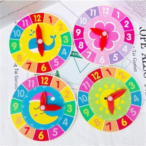 Kids Wooden Clock Toy Teaching Aids Clocks and Watches Learning Props Clockface Learning Cognitive Time Model Educational Toys