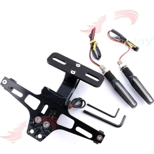For DUCATI MONSTER 659 696 796 ST4S Motorcycle Accessories License Plate Frame Bracket Mount Tag Holder LED Turn Signal light
