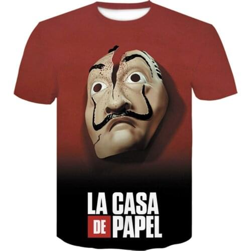 TV Series La Casa De Papel 3D Printed T-shirt Men And Women Money Heist Funny T-shirt Funny Short Sleeve House Of Paper T Shirts