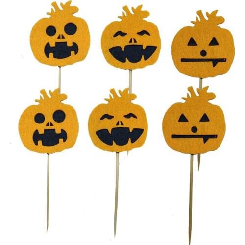 Halloween Cupcake Toppers Heart Star Paper Cake Toppers Children Favors Party Decorations for Wedding Baby Shower