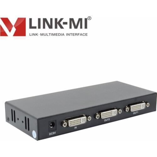 LINK-MI DVI 1x2 Splitter multiple video display Support 4K2K 3D up to 4096x2160@30Hz 1 in 2 out DVI Signal Splitter