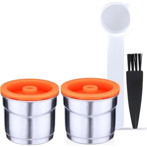 Stainless Steel Reusable Metal Capsule for Illy B Coffee Machine Refillable Filters,Coffee Spoon