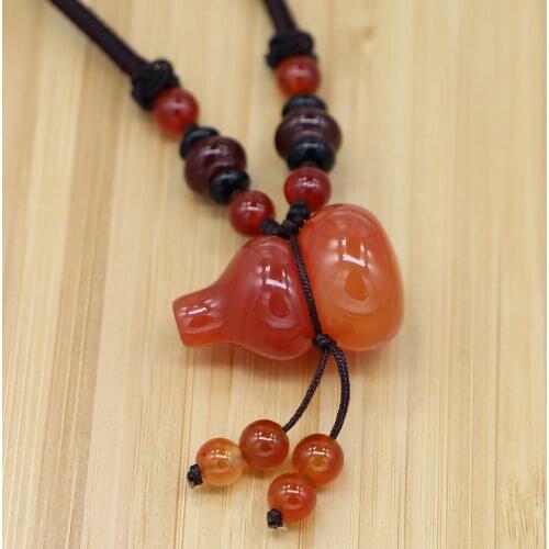 New Necklace 2020 Natural Gemstones Gourd Pendant Malachite Quartz Crystal Agates Turquoises Green Necklace Necklace for Women