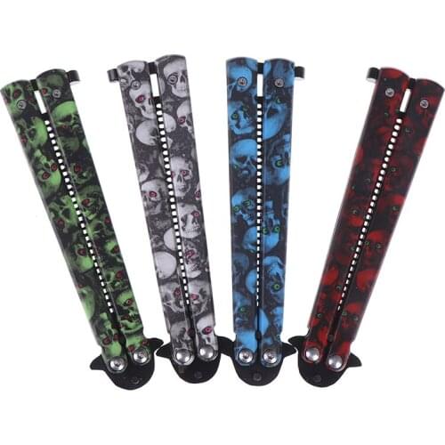 Hair Accessories Butterfly Comb Skull Pattern Foldable Practice Training Butterfly Knife Comb Brush Hairdressing Styling Tool