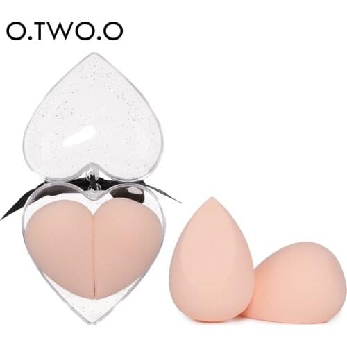 O.TWO.O 2pcs/set Soft Sponge Makeup Smooth Blending Face Liquid Foundation Concealer Cream Cosmetic Puff With Box 4 Colors