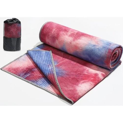 HobbyLane Tie-dye Printed Yoga Blanket Silicone Non-slip Particle Thickened Sweat Absorption Yoga Towel
