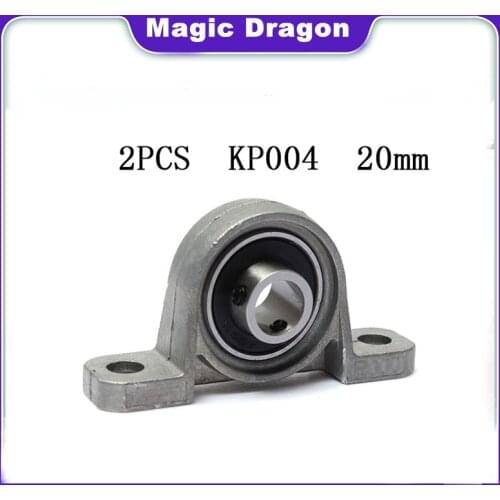 Free Shipping 2PCS KP004 Pillow Block Ball Bearing High quality 20mm Zinc Alloy Miniature Bearings Industry Tool 99x21x53mm