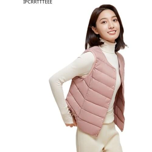 Autumn Winter Down Vest Women Outerwear Slim Vest Waistcoat Warm Sleeveless Windproof Female Jacket