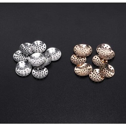 50pcs/lot 14-25mm Brooch Base Brooches Bouquet Beading Back Holes Pad Cabochon Base Tray Setting For DIY Jewelry Making Supplies