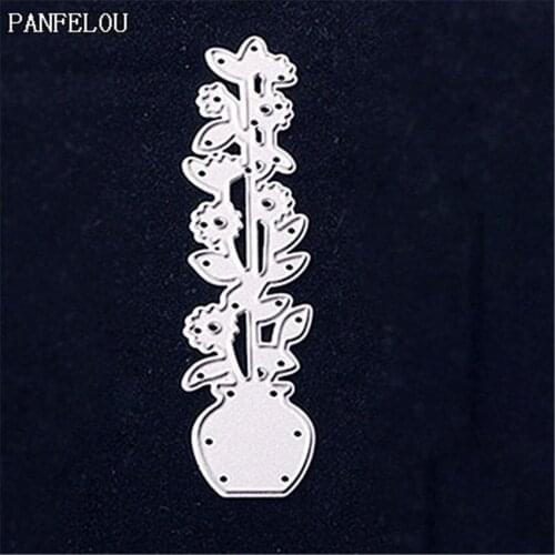PANFELOU Metal craft Potted plant paper die cutting dies for Scrapbooking/DIY Easter wedding Halloween cards