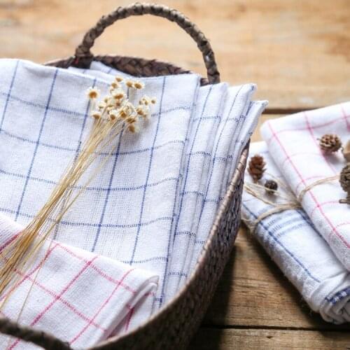 Pastoral zakka plaid brief tableware cup mats pads dining table placemats decorative doilies table kitchen accessories 68.5X47cm