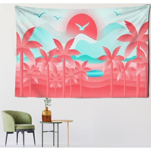 Ins Style Simple Tapestry Wall Hanging Tropical Rain Forest Wall Tapestry Wall Carpet Psychedelic Wall Cloth Tapestries