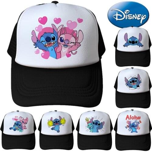 Disney Cartoon Anime Cute Stitch Net Hat Adult Children Sun Hat Stitch Student Sun Travel Baseball Cap Adjustable Shipping Free