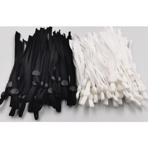 Adjustable Mask Elastic Band Cord Black White Stretchy Respirator Earloop Lanyard Earmuff Rope Eladtic Band Sewing Mask Strap