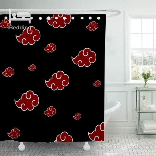 Red Clouds Cartoon Luxury Shower Curtain Bathroom Waterproof Curtains Bath Home Decor with Hooks Dropshipping