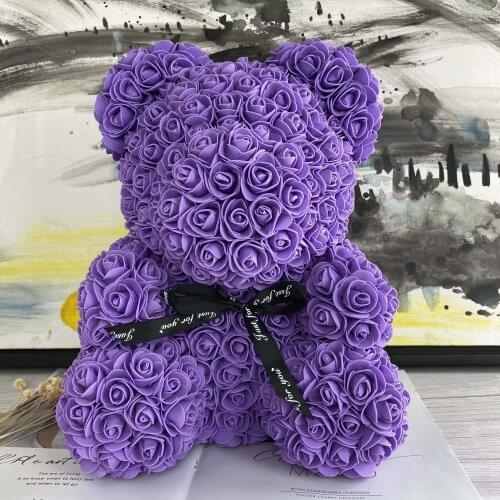 Rose Bear Wedding Party Decoration Valentines Day Gift Cute Foam Flowers Girlfriend Kid Gift Love Bear Dolls Present