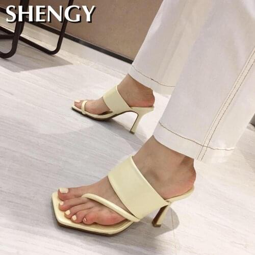 Womens Sandals Straps Fashion Womens High Heel Shoes 2020 Summer Heels Slippers Flip Flops Platform Female Beige Lace Up Sandal