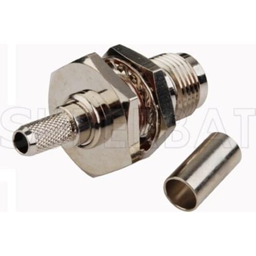 Superbat 10pcs TNC Crimp Jack Bulkhead O-ring RF Connector for Cable RG58 RG142,LMR195