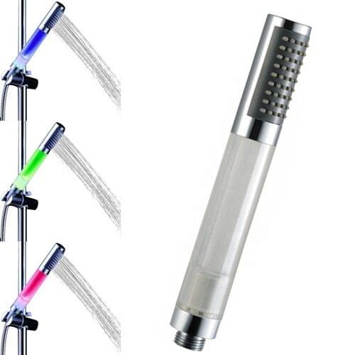 LED Light Hand Shower Head Water Flow Power