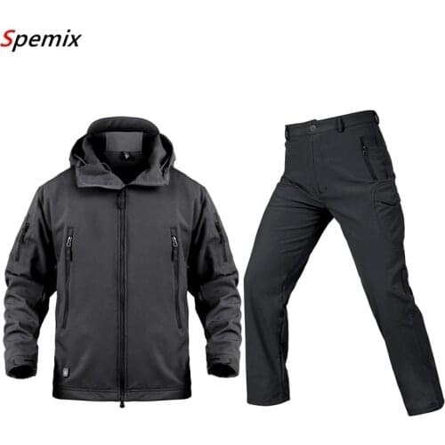 TAD Tactical Gear Soft Shell Camouflage Outdoors Jacket Set Men Army Casual Waterproof Hunter Warm Clothes Military Hike Jacket