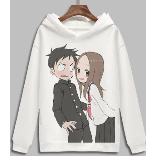 Teasing Master Takagi-san Cosplay Hoodie Takagi Cartoon Print Fleece Sweatshirt Hoodies Pullover Top Clothes Costume Hoody