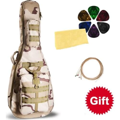 41" Waterproof Guitar Case Mid-Size Acoustic Guitar Case Classic Camouflage Guitar/ Portable acoustic guitar bag case with Gifts