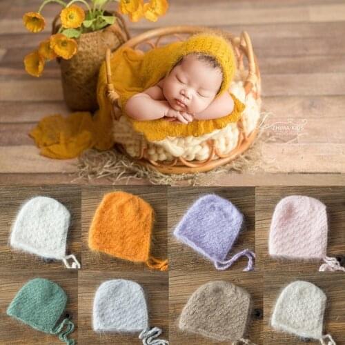 Newborn Photography Props Knit Cashmere Newborn Hat Baby Photo Costume Photography Props Cap Studio Shoot Props