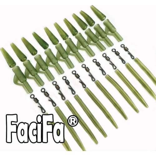 40 pcs Carp Fishing Accessories Lead Clip Quick Change Swivel Tail Rubber Anti Tangle Sleeves for Carp Rig Coarse Fishing Tackle