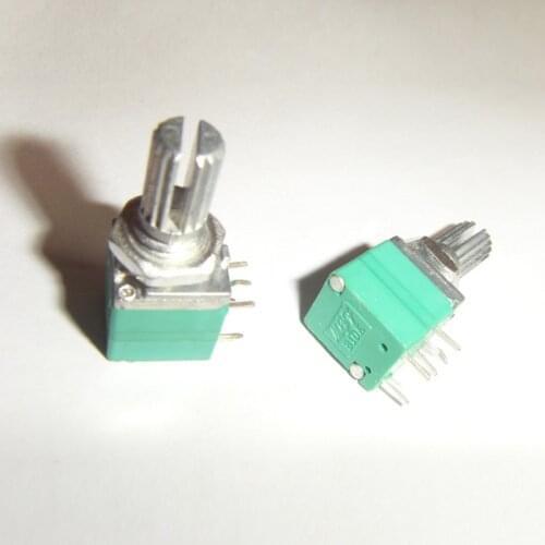 10pcs/lot B10K Audio/Amplifier/Sealed Potentiometer Handle 15MM Double 6Pin 09 Type