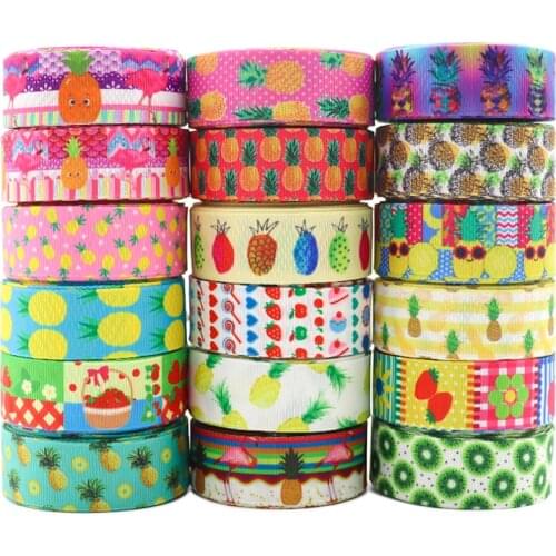 10 Yards 7/8" (22mm) Fruit Printed Grosgrain Ribbons For Hair Bows DIY Handmade Materials Y2020123102