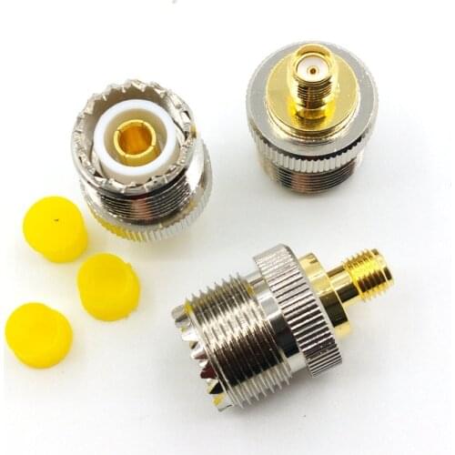 100pcs copper UHF SO-239 Female SO239 jack to SMA Female Plug Connector RF Coaxial coax connector