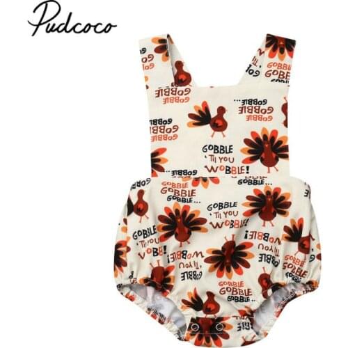 2019 Brand New Newborn Infant Baby Girls Boys Chicken Prints Bodysuit Jumpsuit Clothes Sleeveless Sunsuit Outfit Sets