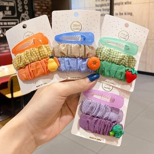 2020 Korea Ins Cute Hairpin Broken Hair Clip Headdress Simple Fruit Hairpin Side Clip Bangs Hair Ornament