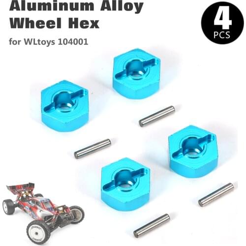 4pcs Aluminum Alloy Hub Hex Coupler Wheel Hex for WLtoys 104001 Car RC Buggy Racing Car
