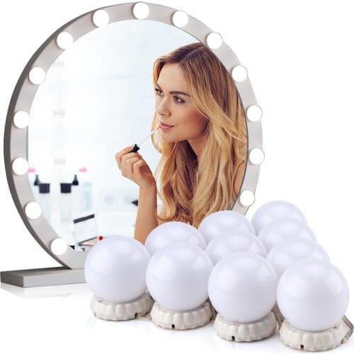 5V LED Makeup Mirror Lights Hollywood Style Dimmable Bulbs Kit Wall Lamp Fixture Strip for Dressing Table Cosmetic Mirror Lamp