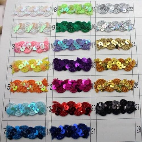 50meters/Lot Sequined Braid Lace Ribbon 3D S Band Paillette Lace Clothes Accessories 1.5CM Wide